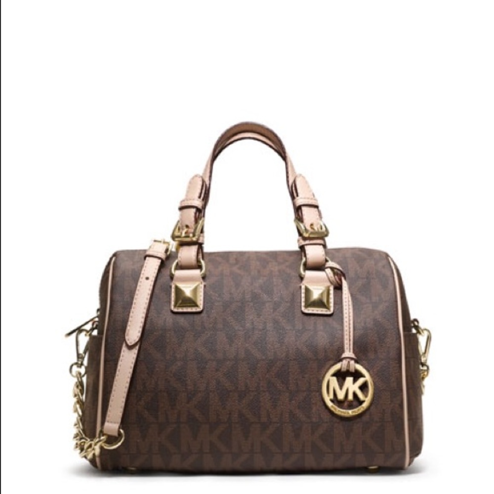Michael Kors Monogrammed Medium Grayson Satchel